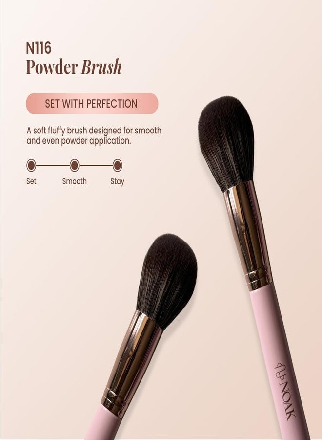 NOAK N116 Powder Brush | Large Fluffy Makeup Brush for Loose & Compact Powder | Smooth, Even & Natural Finish | Soft Dense Bristles | Reusable - Image 2