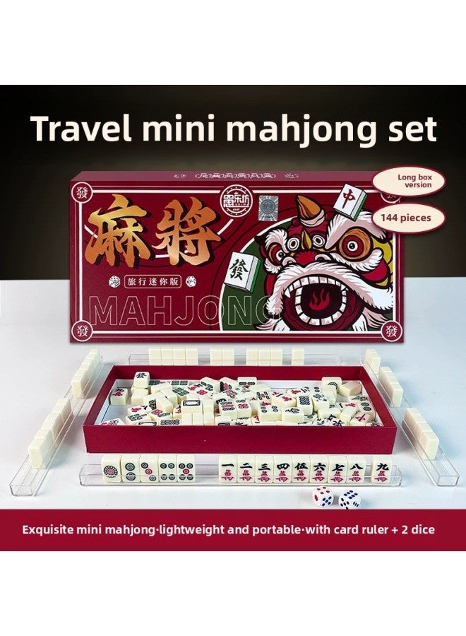 Portable Mini Mahjong Brand Small Size Travel Dormitory Outdoor Mahjong Mini Hand Rub Internet Celebrity Home Entertainment Mahjong Brand-Specification:Travel Mini Mahjong Pro Version-pink [24mm] - Image 2