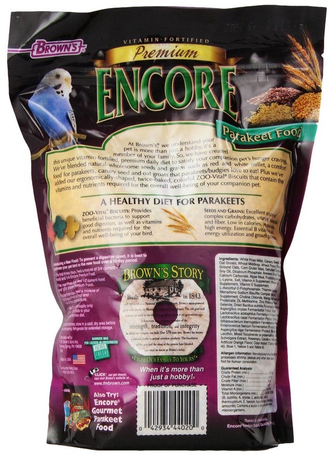 BROWN'S F.M. Brown'S Encore Parakeet Food, 2-Pound - Image 2