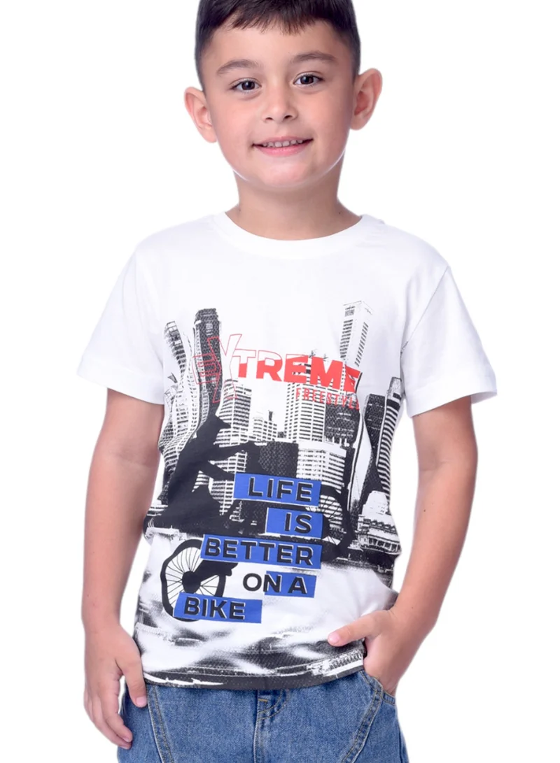victor and jane Junior Boys Pack of 3 - T-shirt-White/Navy/Red