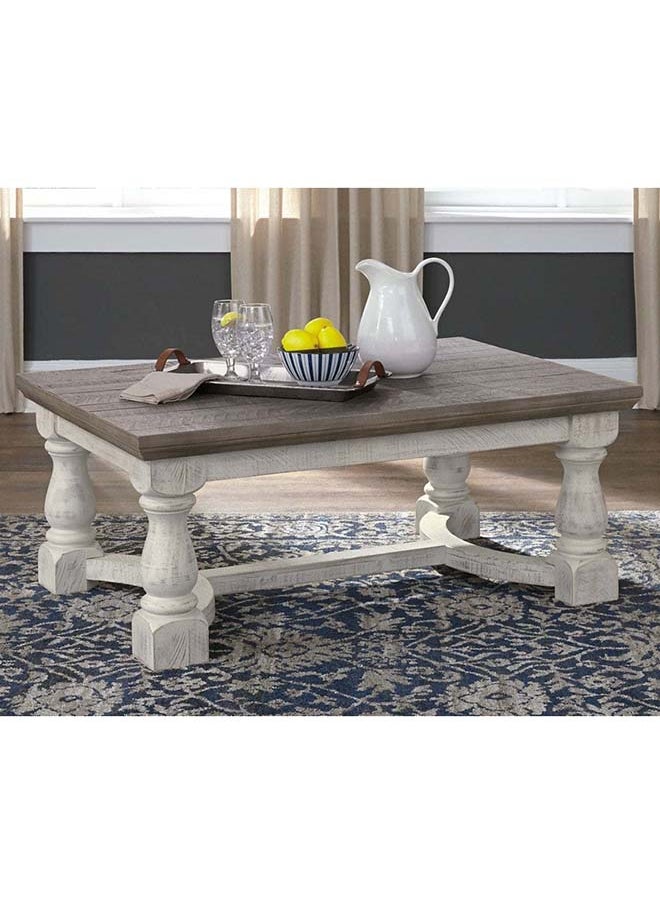 Ashley Homestore طاولة قهوة هافالانس، خشب أبيض/بني، 46.13 × 19 بوصة  - Image 1