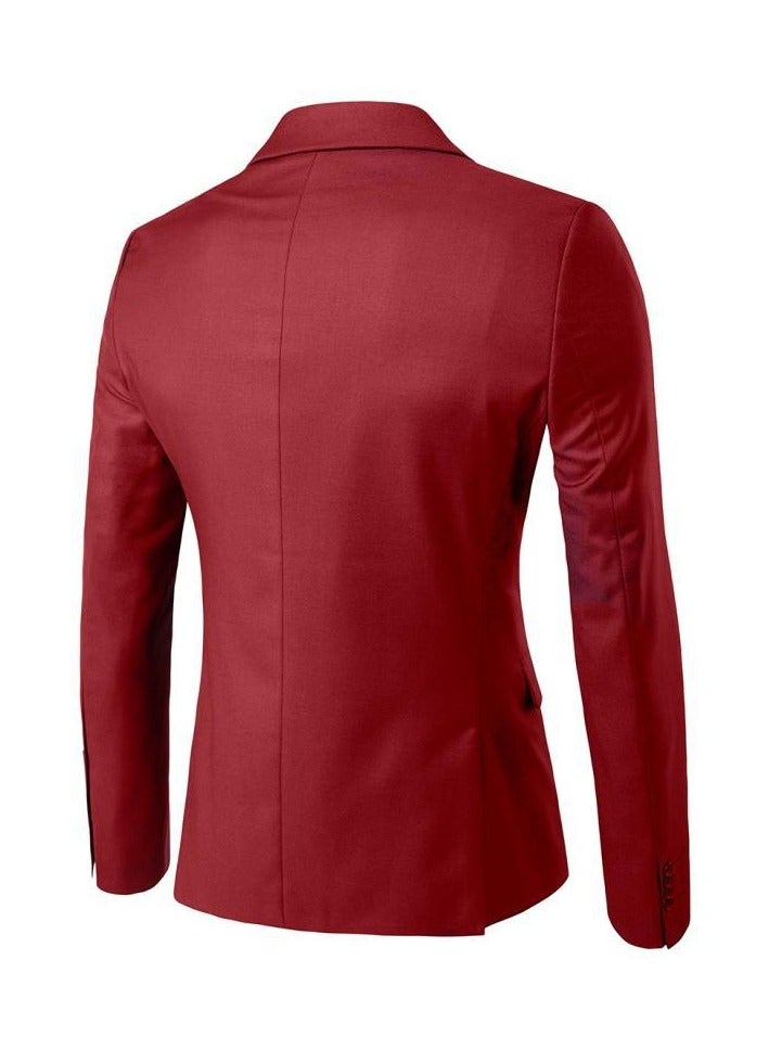 Shougu Fashionable And Versatile Business Solid Color Men's Suit Set Two-piece Set  - Image 2