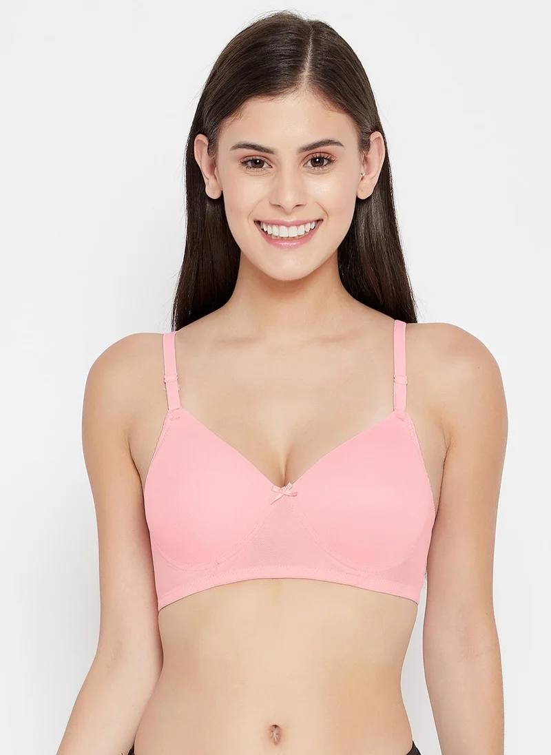 Clovia Clovia Padded Non Wired Full Cup Multiway T-shirt Bra in Baby Pink
