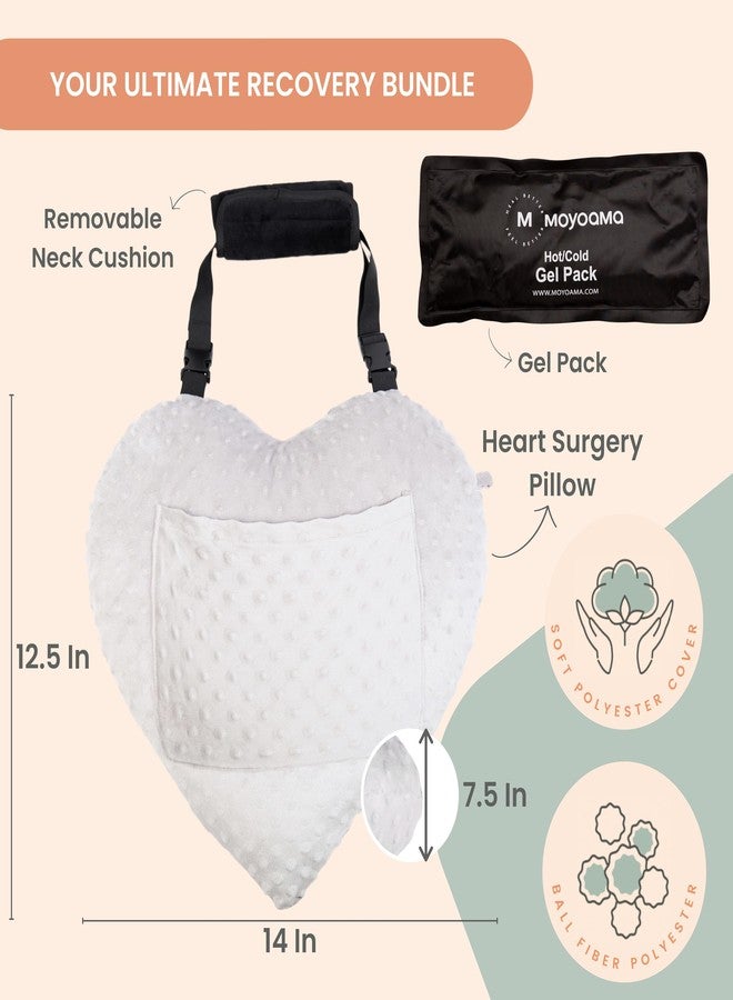 وسادة موياما لجراحة القلب المفتوح، هدية مثالية للتعافي بعد جراحة القلب - من الضروريات بعد جراحة المجازة القلبية، هدايا للتعافي بعد جراحة الصدر، وسائد ماصة للصدمات تُشبه حزام الأمان بعد الجراحة - Image 2