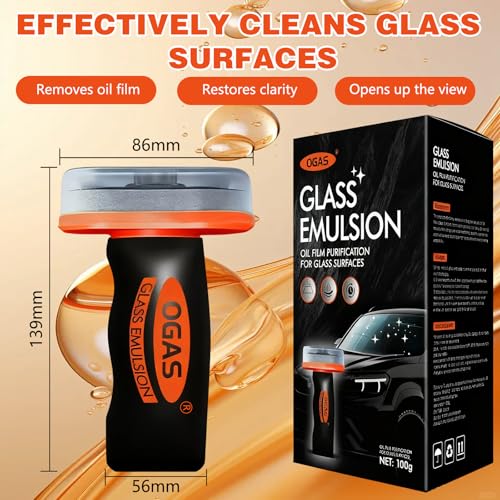 Flaurix 2PCS Glass Oil Film Remover for Car,Roll-On Glass Compound with Cleaning Board,Removes Oil Film & Smudges,Universal Anti-Rain Fog Brush - Image 3