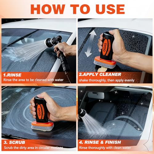 Flaurix 2PCS Glass Oil Film Remover for Car,Roll-On Glass Compound with Cleaning Board,Removes Oil Film & Smudges,Universal Anti-Rain Fog Brush - Image 5