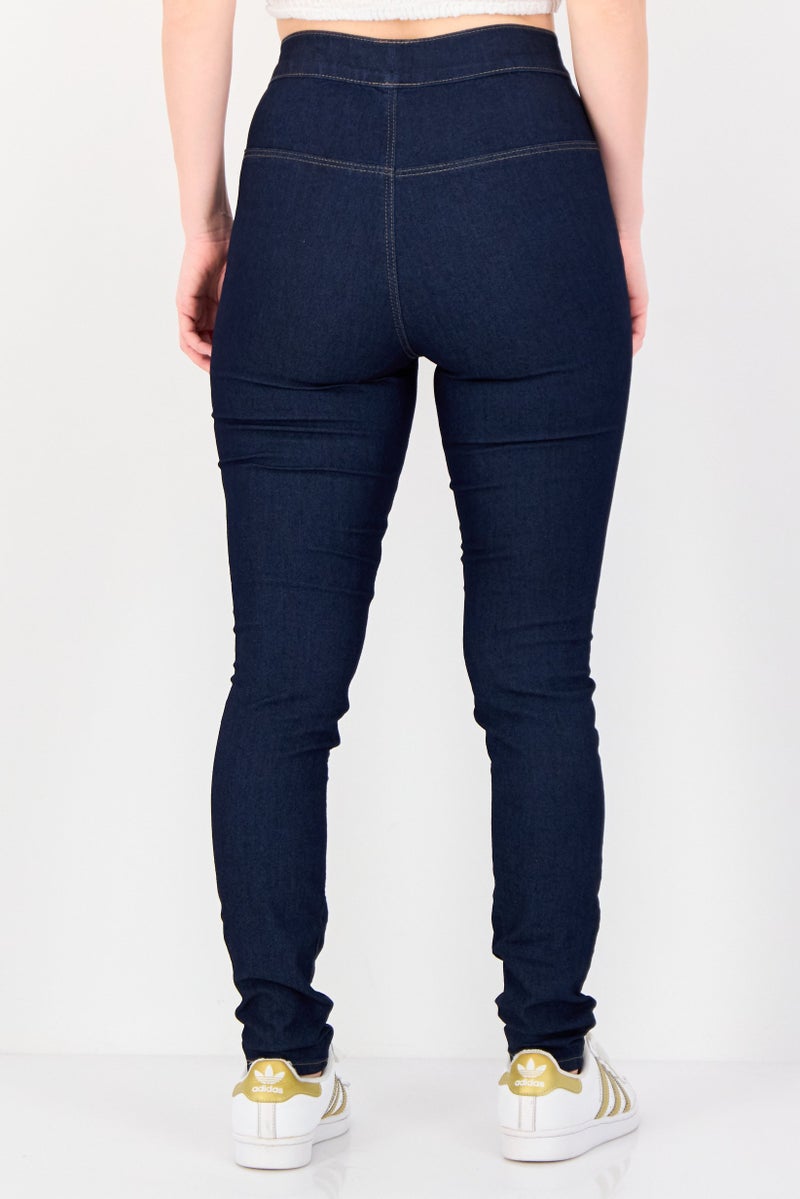 VERO MODA I,Scenery Women Regular Fit Solid Stretchable Jeans, Navy Blue  - Image 3