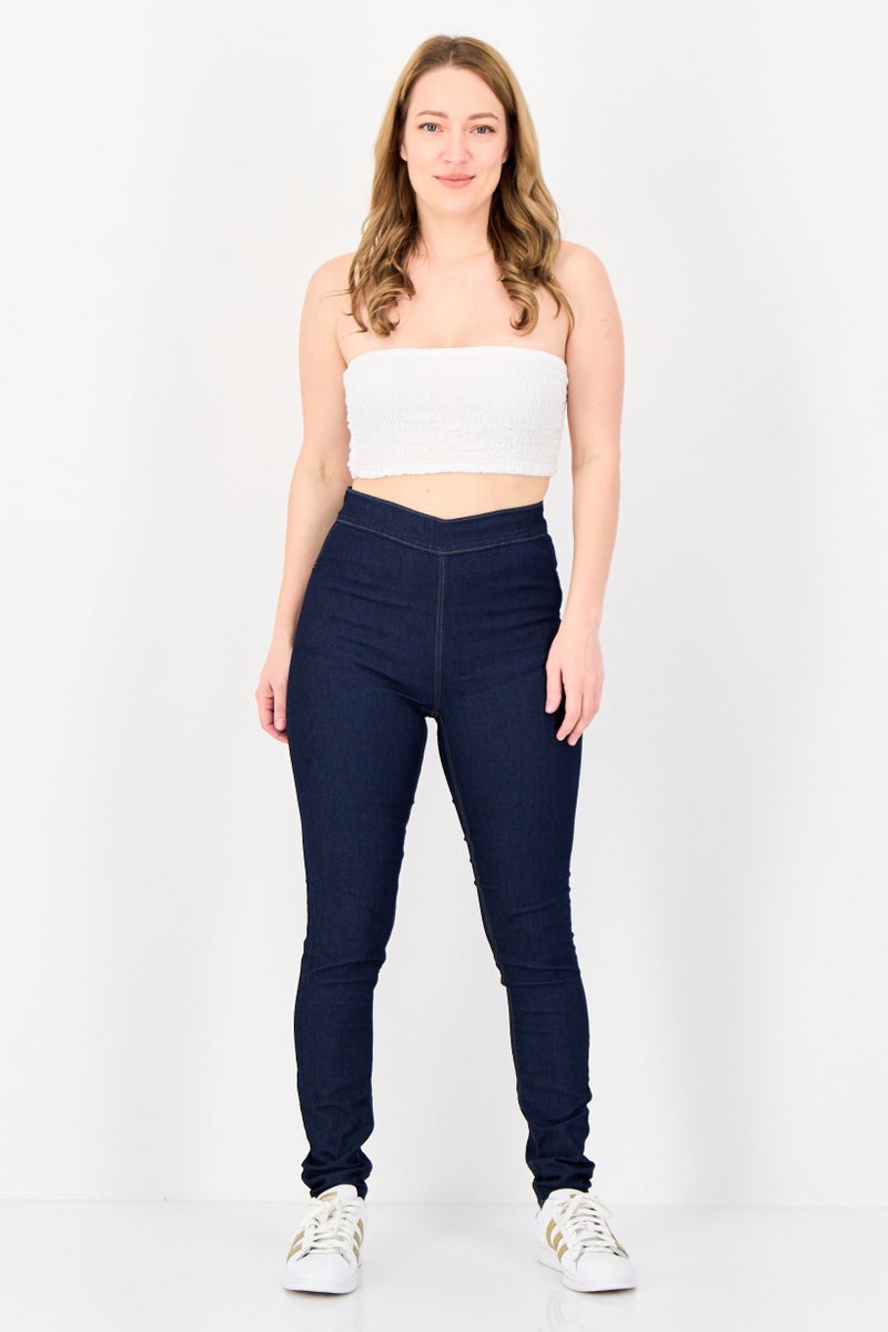 VERO MODA I,Scenery Women Regular Fit Solid Stretchable Jeans, Navy Blue  - Image 4