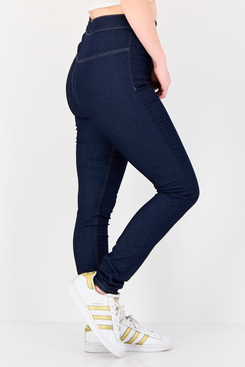VERO MODA I,Scenery Women Regular Fit Solid Stretchable Jeans, Navy Blue  - Image 2