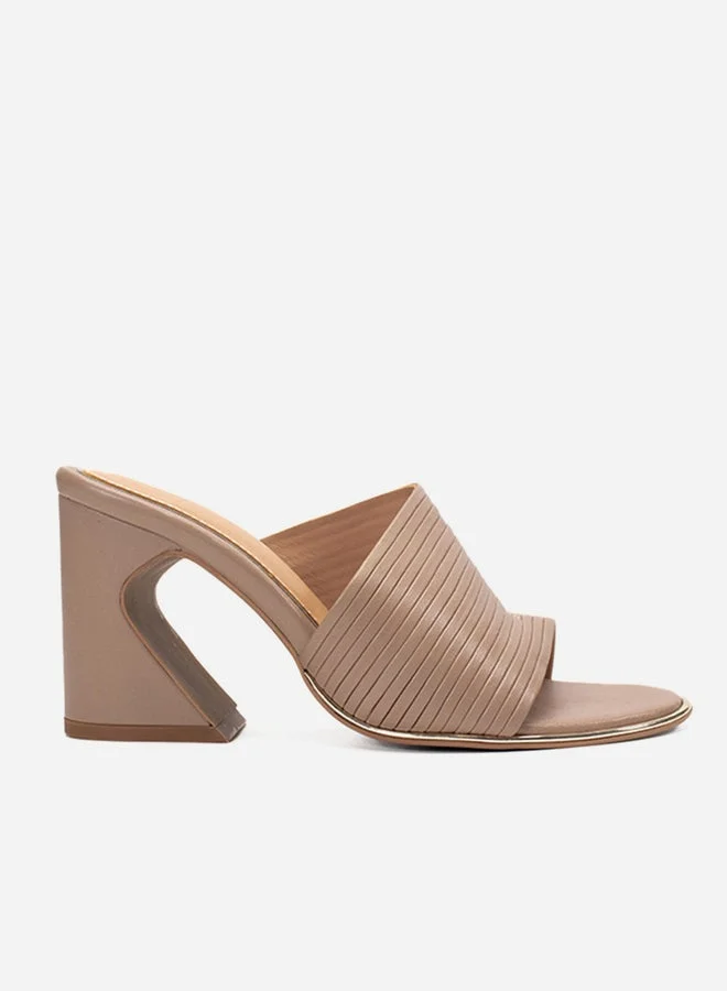 Take Two Striped Leather Block Heel Sandals By Heel Your Sole