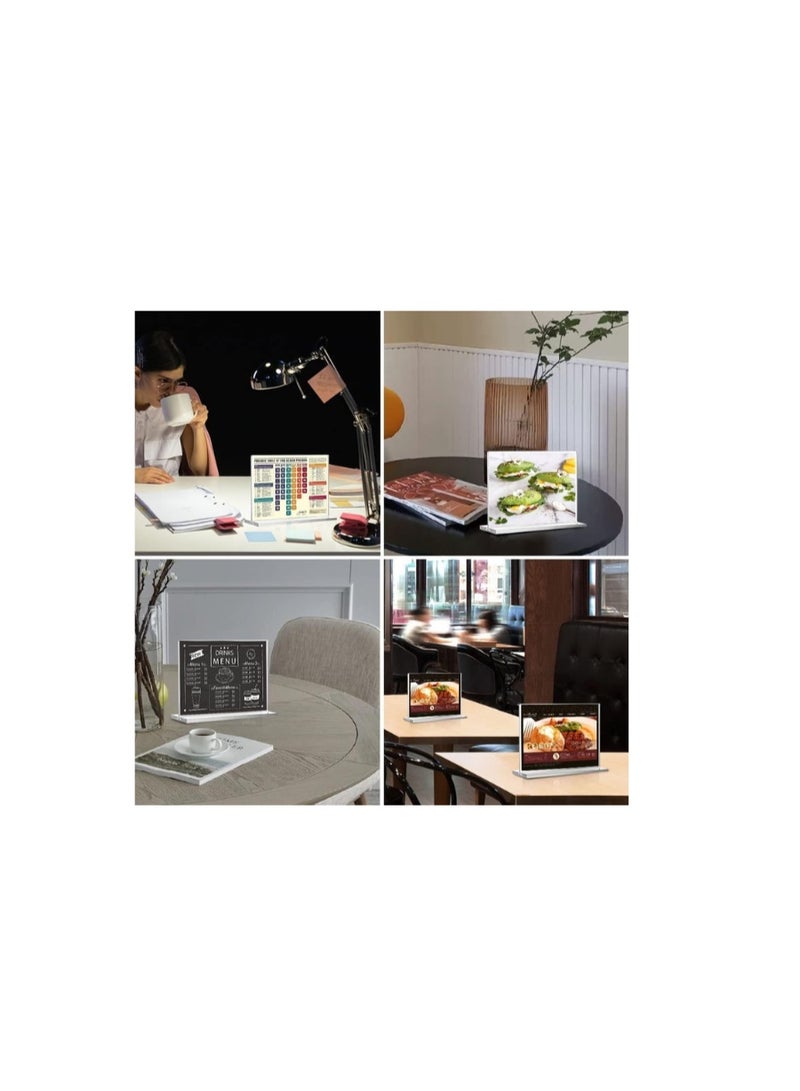 Kalon A4 Acrylic Sign Holder –  Clear Horizontal Display Stands for Menus, Flyers, and Promotions – Durable Slanted Desk Frame for Offices, Restaurants & Retail Stores - Image 5