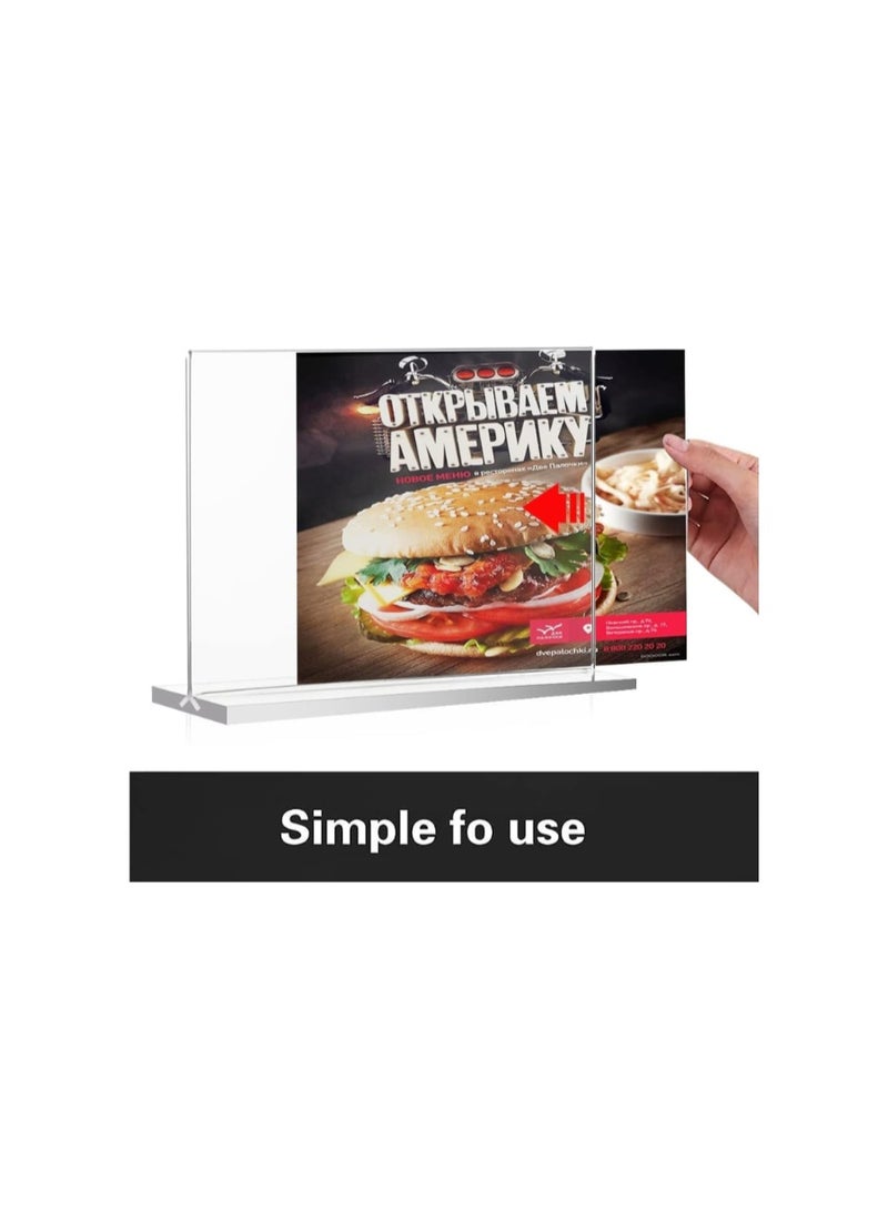 Kalon A4 Acrylic Sign Holder –  Clear Horizontal Display Stands for Menus, Flyers, and Promotions – Durable Slanted Desk Frame for Offices, Restaurants & Retail Stores - Image 3