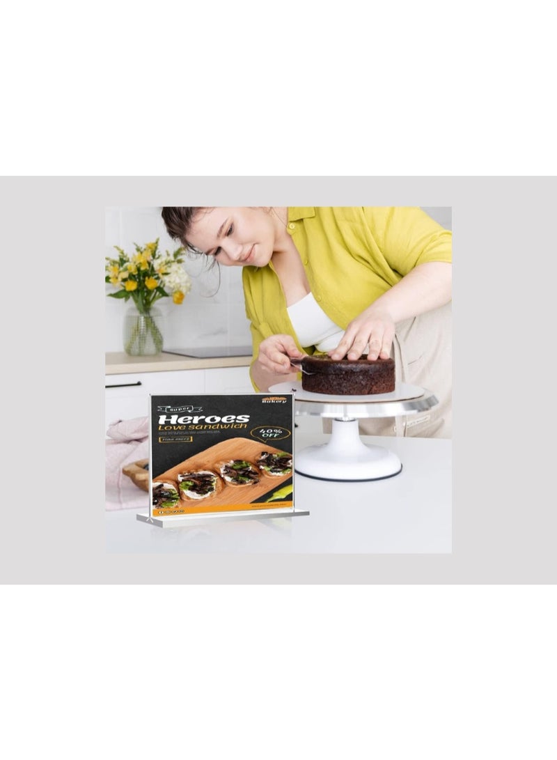 Kalon A4 Acrylic Sign Holder –  Clear Horizontal Display Stands for Menus, Flyers, and Promotions – Durable Slanted Desk Frame for Offices, Restaurants & Retail Stores - Image 2