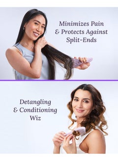 Keranique Detangling Brush and Comb Set - Gentle on Scalp Detangler Hair Brush and Styling Comb for Women - Hair Comb and Hairbrush for Thin, Thick, Curly, Straight, and All Other Womens Hair Types by Keranique  - Image 3