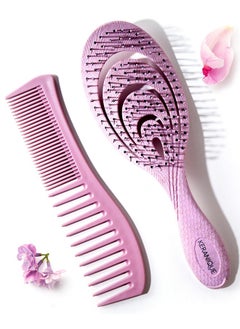Keranique Detangling Brush and Comb Set - Gentle on Scalp Detangler Hair Brush and Styling Comb for Women - Hair Comb and Hairbrush for Thin, Thick, Curly, Straight, and All Other Womens Hair Types by Keranique  - Image 1