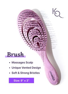 Keranique Detangling Brush and Comb Set - Gentle on Scalp Detangler Hair Brush and Styling Comb for Women - Hair Comb and Hairbrush for Thin, Thick, Curly, Straight, and All Other Womens Hair Types by Keranique  - Image 4