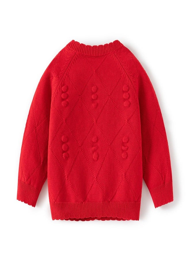 JAYPEIER Cute Baby Girls Hearts Knit Cardigan Sweater, Toddler Loose Long Sleeve Shirts Warm Tops for Fall Winter Love Design - Image 3