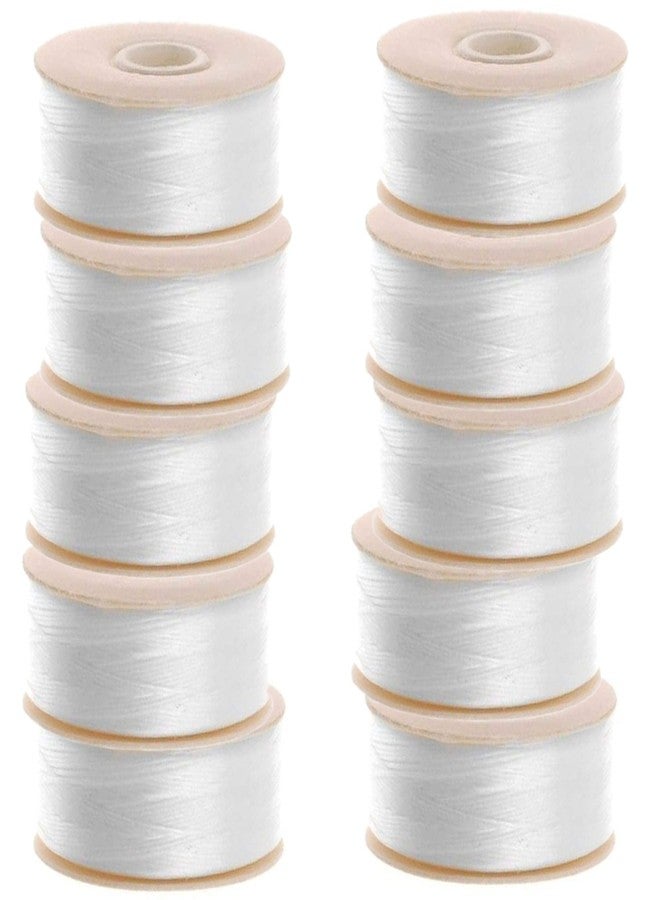 Nymo 10 Bobbins of 64 Yards Size D White Nylon Beading Thread for Delica Beads - Image 1