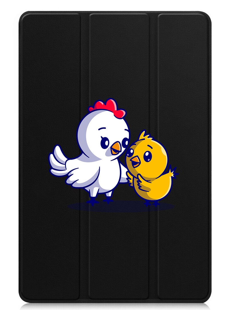 Theodor Protective Flip Case For Apple iPad Pro 13 (2024) With Trifold Stand Auto Wake Sleep Shockproof Cover Chicken & Hen - Image 1