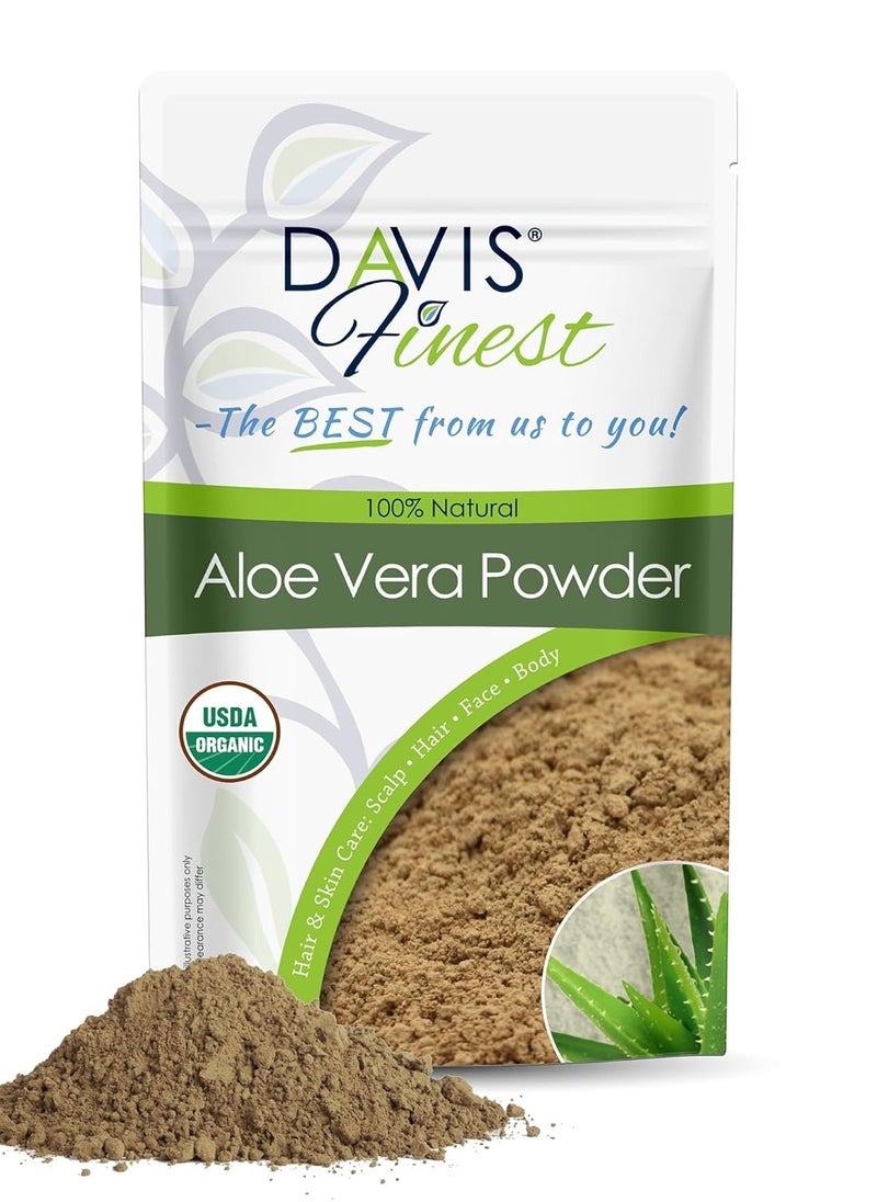 Davis Finest Davis Finest Organic Aloe Vera for Hair, Face, Skin 250g, Natural Aloe Vera Leaf Plant Powder for Scalp, Hair Growth, Scars, Dry Skin, Moisturizer  - Image 1