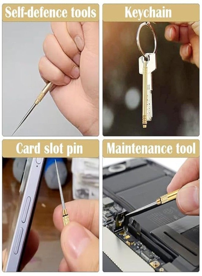 Akshify Portable Metal Toothpick Keychain for Travel & EDC - Solid Brass Toothpick Holder with Stainless Steel Pick | Reusable Pocket Dental & Food Pick Tool | Compact Keyring Design - 1 Pack - Image 4