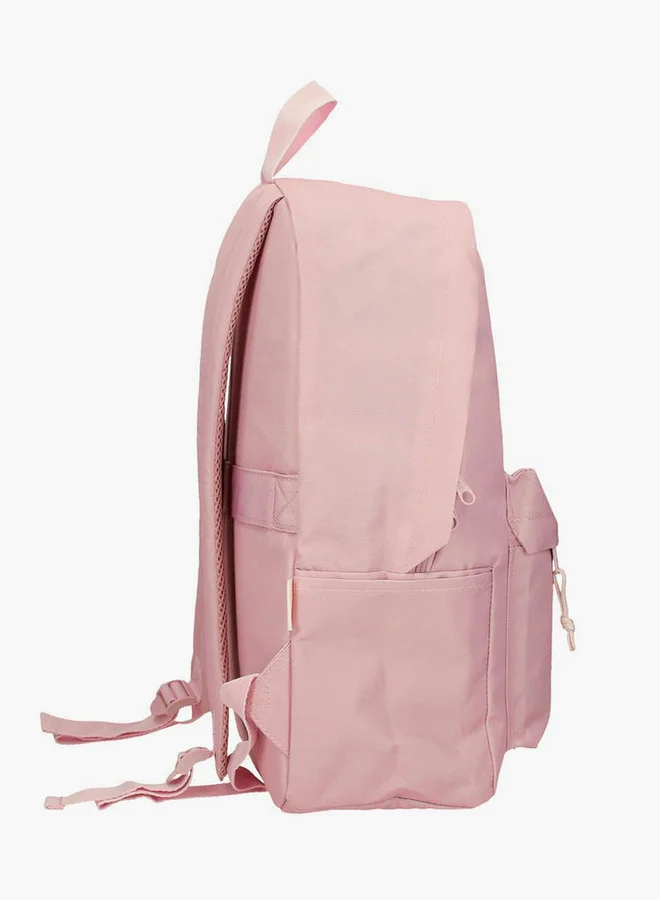 ريبوك Logo Print School Backpack with Adjustable Straps and Zip Closure