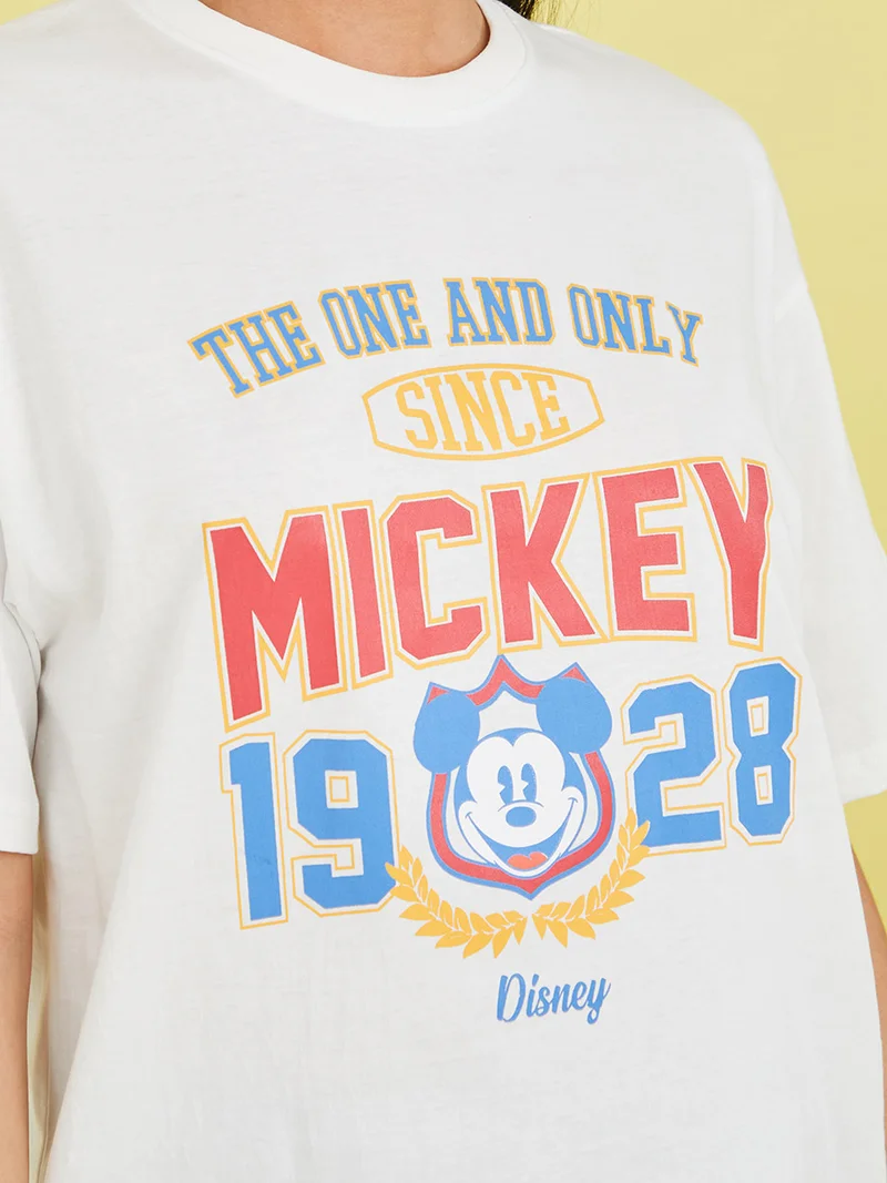 Styli Disney Mickey 1928 Graphic Oversized Longline T-shirt