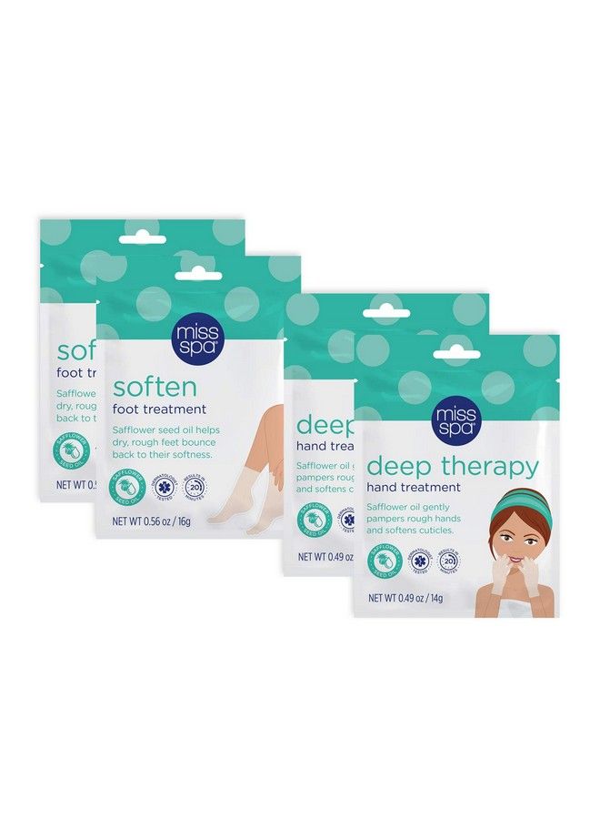 MISS SPA Moisturizing Hand & Foot Beauty Treatment Set For Women Nourishing Deep Therapy Softening Gloves And Booties Dry Skin Soften Cuticles Skin Care Set Dermatologist Tested 4Pack - Image 1