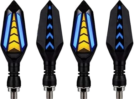 OBEROI'S TRADERS Universal Yellow/Blue LED Running Light DRL Bike Turn Signal Indicator Lamp Universal for Motorbikes (Pack of 4) - Image 2