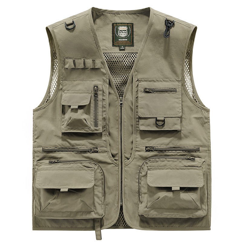Mens Vest Spring and Autumn Outer Wear Vest Outdoor Sports Fishing Vest Waistcoat Multi-color Multi-pocket Multi-function Horse Red - Image 5