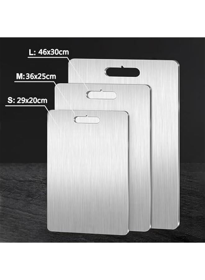 HOOKOR Stainless Steel Cutting Board for Kitchen, SUS 304 Chopping Board for Meat, Fruit, Vegetables, Dishwasher Safe, Kitchen Necessities for Home Outdoor Camping Meal Prep (M - 36 * 25 * 0.2CM) - Image 4