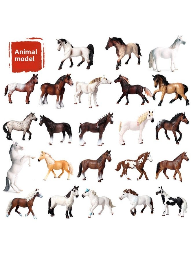 Children's Simulation Wild Animal Horse Model Eight Juntu Qianli Horse Black And White Male Horse Racing Ornaments Set Toy-Color:Ox-555 Clydesdale Stallion [0.175kg]]  - Image 2