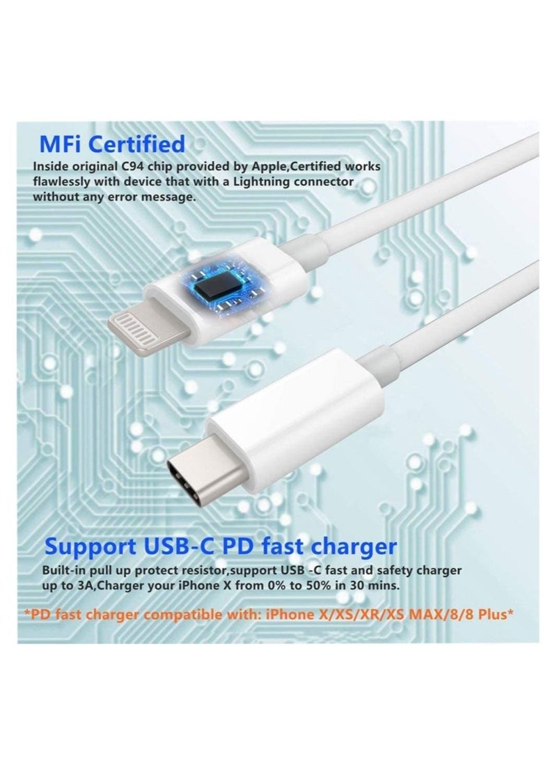 Generic - Lightning Cable Fast Charging and Hi-Speed Syncing Cord Compatible with Apple iPhone X/XS/XR/XS Max/8/8 Plus/iPad - Image 1