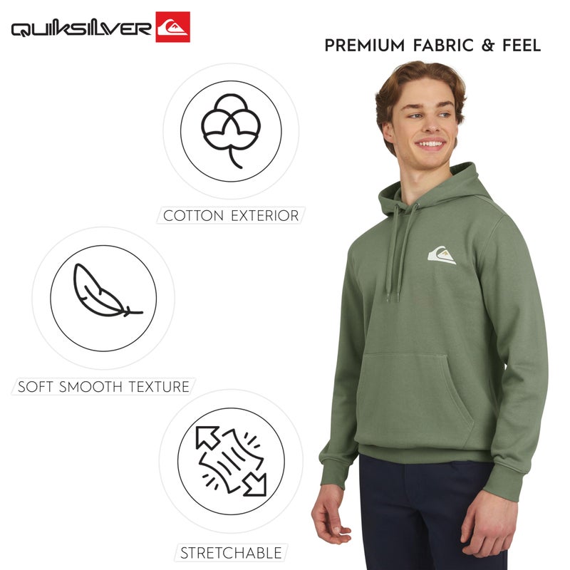 Quiksilver Men's Regular Fit Super Soft Fleece Midweight Pullover Hooded Sweatshirt, Sea Spray, Small - Image 5