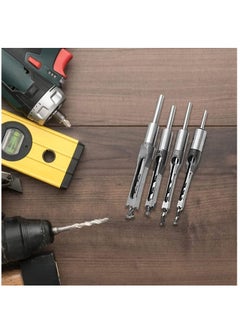 KASTWAVE Square Hole Drill Bits for Wood, 4 PCS Woodworking Hole Saw Mortising Chisel Drill Bits,(Size: 6.4mm/8mm/9.5mm/12.7mm)  - Image 4