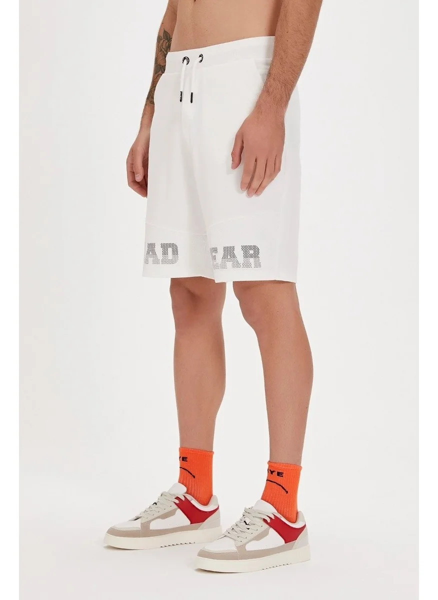 باد بير Grid Men's White Shorts
