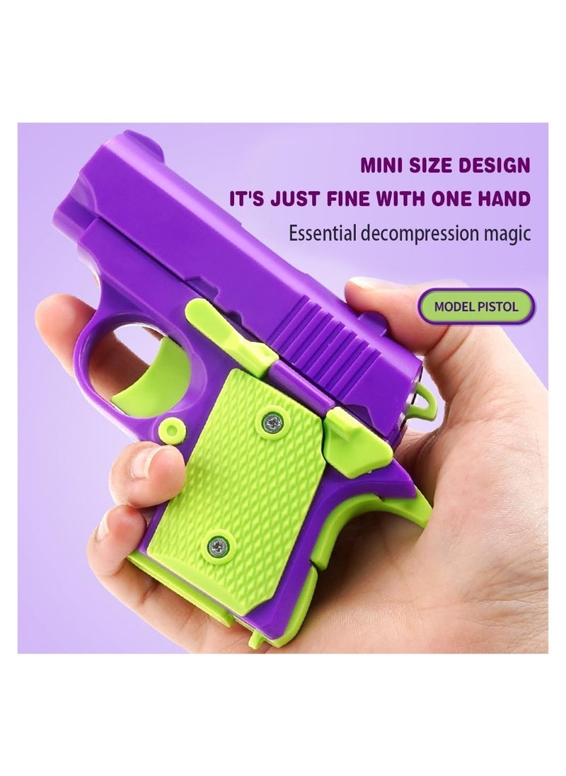 DMG TECH - Toy Knife Gun, 3D Printing Fidget Toys Knife Gravity 1911 Gun, Funny Plastic Radish Knife Gun Toy, Sensory Toys Anxiety Stress Relief Toy, For Adhd, Add And Autism（2*Noctilucent Knife,1*Gun） - Image 1