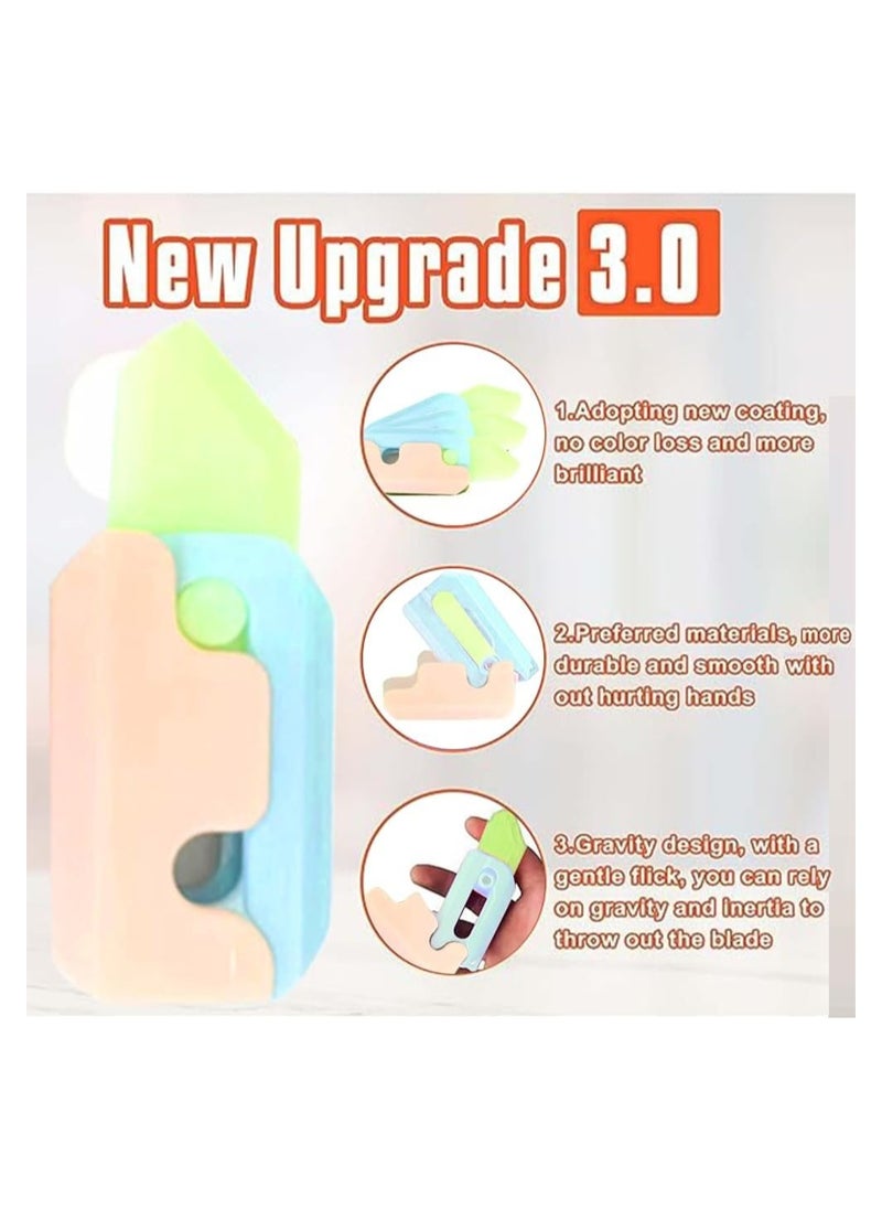 DMG TECH - Toy Knife Gun, 3D Printing Fidget Toys Knife Gravity 1911 Gun, Funny Plastic Radish Knife Gun Toy, Sensory Toys Anxiety Stress Relief Toy, For Adhd, Add And Autism（2*Noctilucent Knife,1*Gun） - Image 1