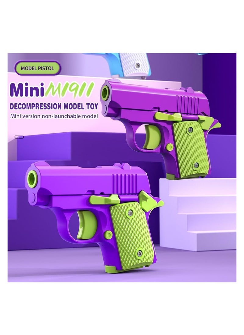 DMG TECH - Toy Knife Gun, 3D Printing Fidget Toys Knife Gravity 1911 Gun, Funny Plastic Radish Knife Gun Toy, Sensory Toys Anxiety Stress Relief Toy, For Adhd, Add And Autism（2*Noctilucent Knife,1*Gun） - Image 1