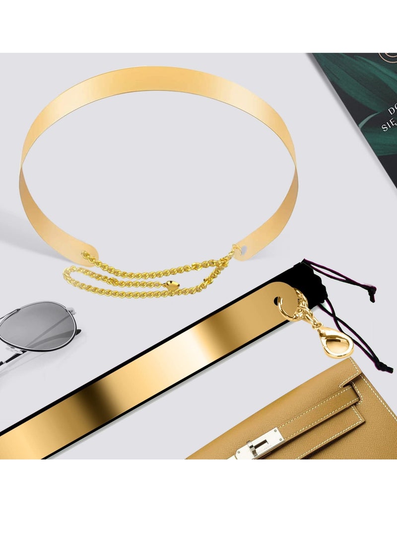 SYOSI Dress Mirror Metal Girdle, Gold Adjustable Waist Chain Belt Dress Accessories for Girls Women Party Wedding Festival - Image 2