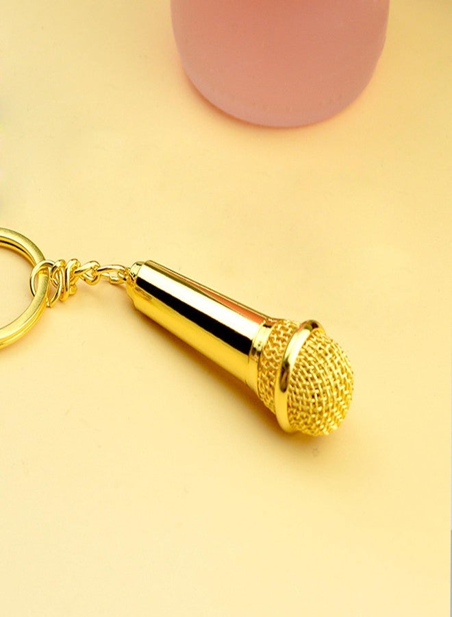 زيتوب قلادة على شكل ميكروفون موسيقي مصنوع من سبيكة معدنية من زيتوب، تُستخدم كحلقة مفاتيح أو قلادة لحقيبة اليد أو سلسلة مفاتيح. - Image 5