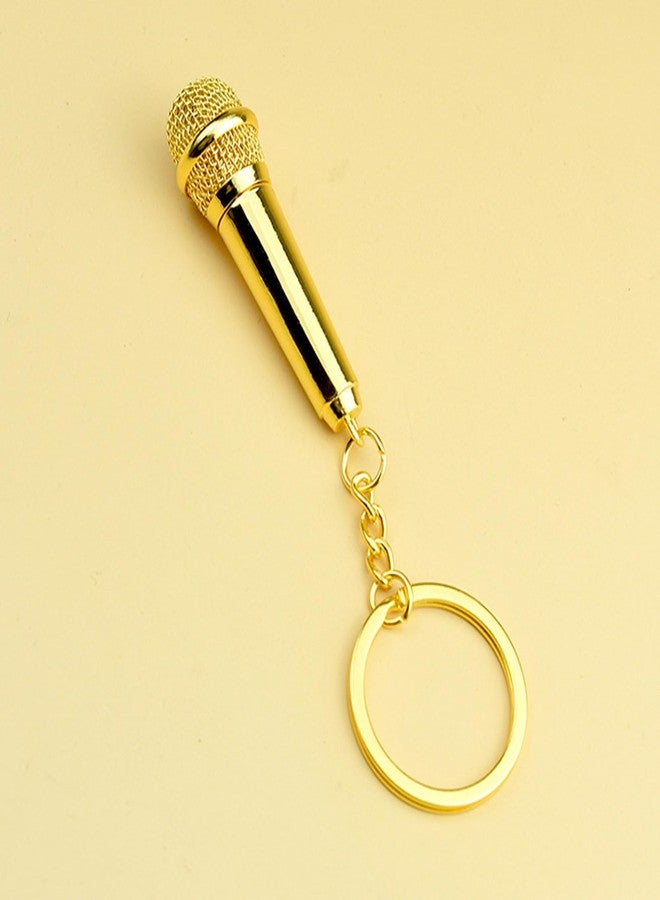 زيتوب قلادة على شكل ميكروفون موسيقي مصنوع من سبيكة معدنية من زيتوب، تُستخدم كحلقة مفاتيح أو قلادة لحقيبة اليد أو سلسلة مفاتيح. - Image 3