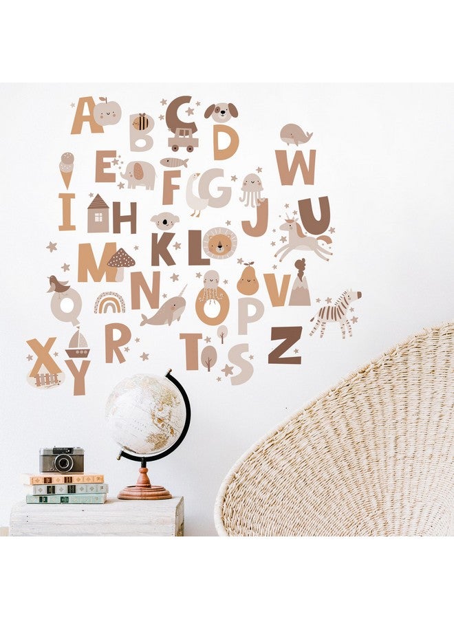 DesignStickers Alphabet Stickers Boho, ABC Wall Decals Kids, Nursery ABC Wall Décor Sticker Educational Classroom Peel & Stick Letters Stickers [>30 Neutral Animal Alphabet Wall clings] + Test Sample Included! - Image 3