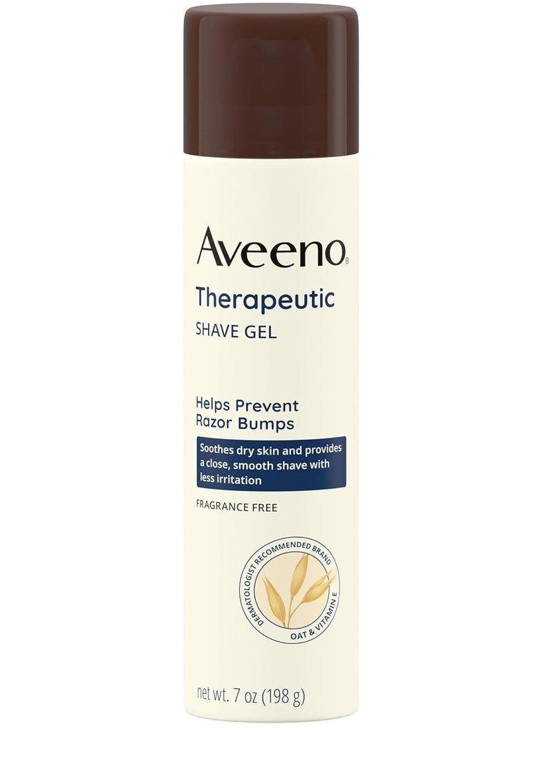 Aveeno - جل حلاقة علاجي بالشوفان وفيتامين E للمساعدة في منع ظهور نتوءات الحلاقة، وتهدئة البشرة الجافة وتوفير حلاقة دقيقة وناعمة مع تهيج أقل، خالٍ من العطور، 7 أونصة - Image 1