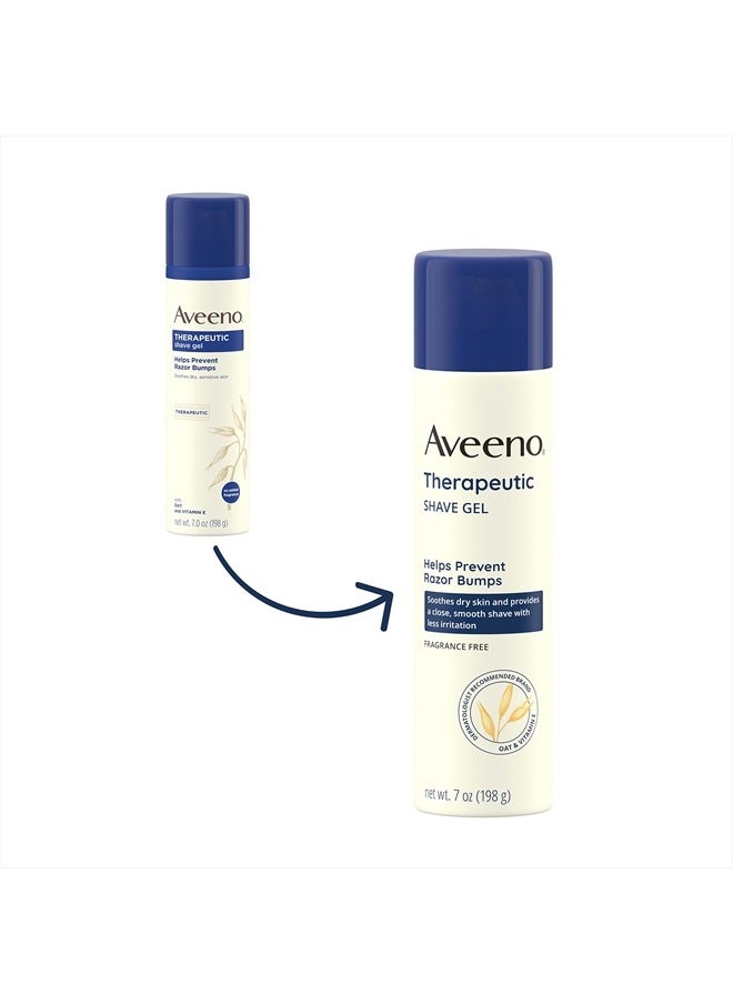 Aveeno - جل حلاقة علاجي بالشوفان وفيتامين E للمساعدة في منع ظهور نتوءات الحلاقة، وتهدئة البشرة الجافة وتوفير حلاقة دقيقة وناعمة مع تهيج أقل، خالٍ من العطور، 7 أونصة - Image 1