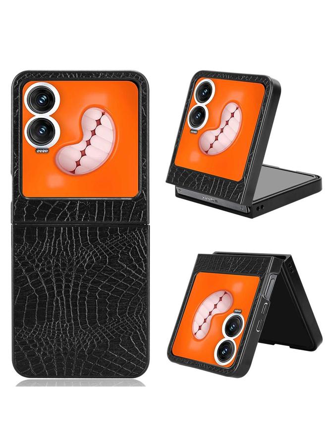 erorex Case For Tecno Phantom V Flip2 Crocodile Texture Back Cover Phone Case - Image 1