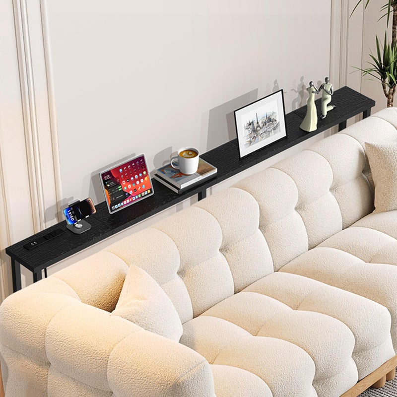 GRLEAF 78" Sofa Table with Built-in Power Strip (2 AC Outlets & 2 USB Ports) â€“ 4.9ft Power Cord, Metal Frame, Easy Assembly, Long Couch Table Behind Sofa, Hallway, Living Room and Home Office | Black - Image 2