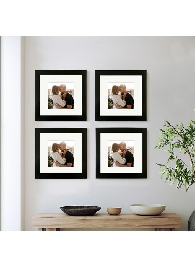 Art Street Art Street Wall Photo Frame Collage for Living Room, Wall Hanging Picture Photo Frames Home & Wall Decoration (8x8 inch Set of 4, with matt 5x5 Inch) (Black)  - Image 1