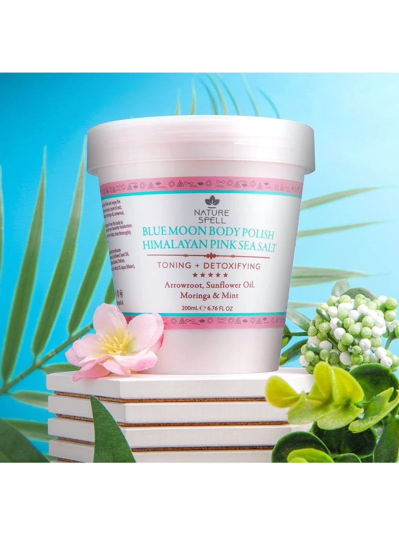 نايتشر سبيل Nature Spell Bluemoon مقشر الجسم بملح البحر الوردي الهيمالايا – 200 مل - Image 2