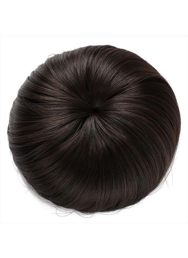 OneDor Synthetic Fiber Hair Extension Chignon Donut Bun Wig Hairpiece (4# - Dark Brown)  - Image 1